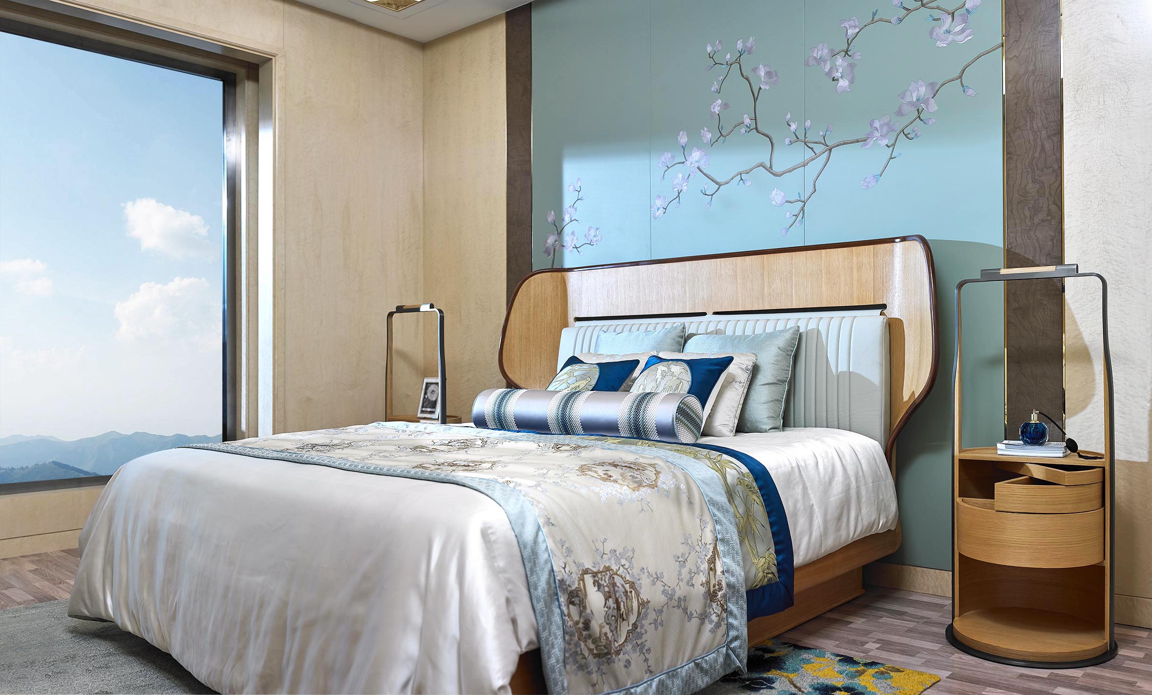 中国モダンホテル住宅プロジェクトフルホテル家具木製コンプリートベッドルーム家具