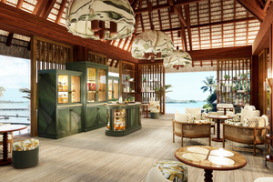 フォーシーズンズ リゾート モーリシャスの公共エリアの家具